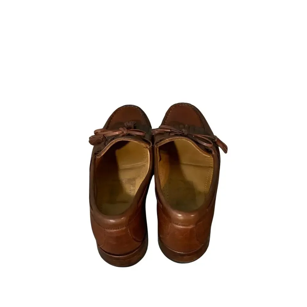 Allen Edmunds Brown Leather Kiltie Loafers Mens 10 D USA